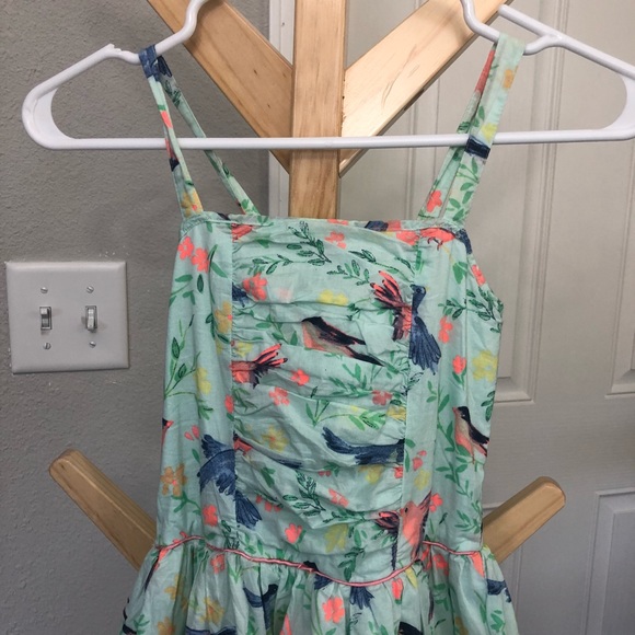 Teal multi colored bird dress. Size L (10/12). $10 - Picture 2 of 4
